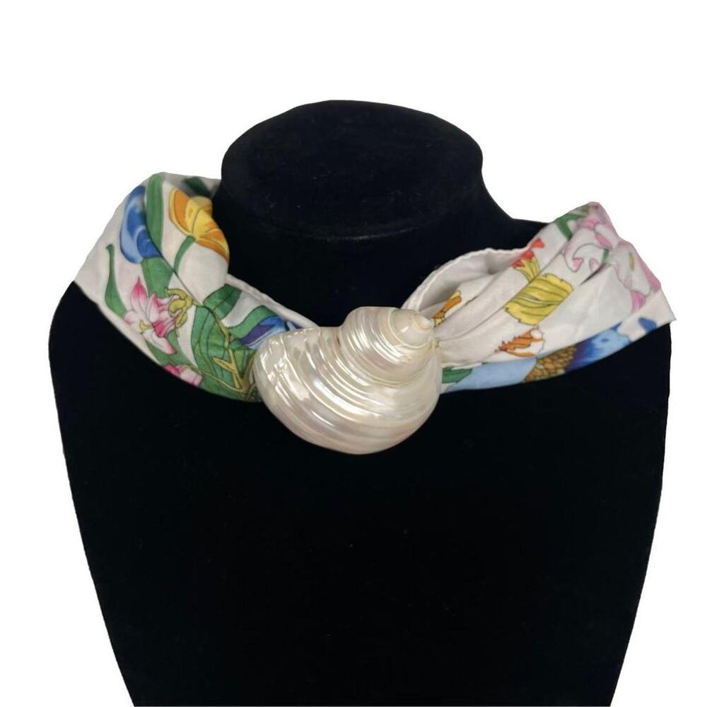 Real seashell scarf holder seashell